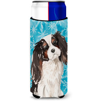 "Caroline's Treasures Tricolor Cavalier Spaniel Winter Decorative Can Hugger, Slim, Multicolor"