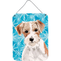 "Caroline's Treasures Wire Hair Jack Russell Winter Metal Print, 16"" x 12"", Multicolor"