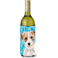 "Caroline's Treasures Wire Hair Jack Russell Winter Decorative Bottle Hugger, 750ml, Multicolor"