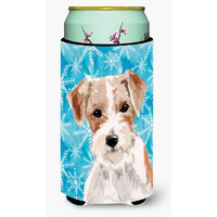 "Caroline's Treasures Wire Hair Jack Russell Winter Decorative Can Hugger, Tall, Multicolor"