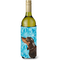 "Caroline's Treasures Black and Tan Dachshund Winter Decorative Bottle Hugger, 750ml, Multicolor"