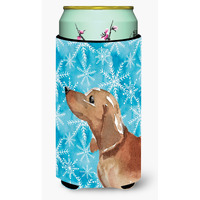 "Caroline's Treasures Red Tan Dachshund Winter Decorative Can Hugger, Tall, Multicolor"
