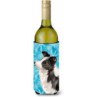"Caroline's Treasures Border Collie Winter Decorative Bottle Hugger, 750ml, Multicolor"