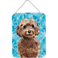"Caroline's Treasures Brown Cockapoo Winter Metal Print, 16"" x 12"", Multicolor"