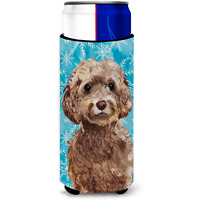 "Caroline's Treasures Brown Cockapoo Winter Decorative Can Hugger, Slim, Multicolor"
