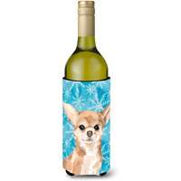"Caroline's Treasures Chihuahua Winter Decorative Bottle Hugger, 750ml, Multicolor"