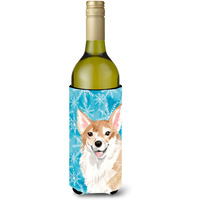 "Caroline's Treasures Corgi Winter Decorative Bottle Hugger, 750ml, Multicolor"