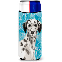 "Caroline's Treasures Dalmatian Winter Decorative Can Hugger, Slim, Multicolor"