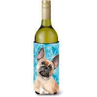 "Caroline's Treasures Fawn French Bulldog Winter Decorative Bottle Hugger, 750ml, Multicolor"