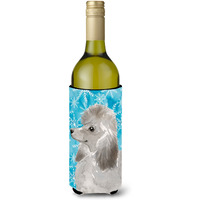 "Caroline's Treasures Grey Standard Poodle Winter Decorative Bottle Hugger, 750ml, Multicolor"