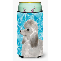 "Caroline's Treasures Grey Standard Poodle Winter Decorative Can Hugger, Tall, Multicolor"