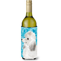 "Caroline's Treasures White Standard Poodle Winter Decorative Bottle Hugger, 750ml, Multicolor"
