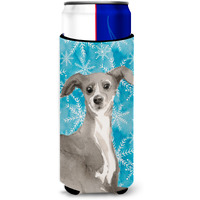 "Caroline's Treasures Italian Greyhound Winter Decorative Can Hugger, Slim, Multicolor"
