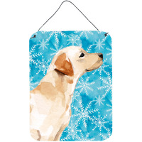 "Caroline's Treasures Yellow Labrador #2 Winter Metal Print, 16"" x 12"", Multicolor"