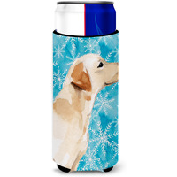 "Caroline's Treasures Yellow Labrador #2 Winter Decorative Can Hugger, Slim, Multicolor"