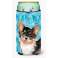 "Caroline's Treasures Long Haired Chihuahua Winter Decorative Can Hugger, Tall, Multicolor"
