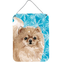 "Caroline's Treasures Pomeranian Winter Metal Print, 16"" x 12"", Multicolor"