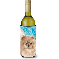 "Caroline's Treasures Pomeranian Winter Decorative Bottle Hugger, 750ml, Multicolor"