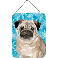 "Caroline's Treasures Fawn Pug Winter Metal Print, 16"" x 12"", Multicolor"