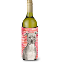 "Caroline's Treasures Staffordshire Bull Terrier Love Decorative Bottle Hugger, 750ml, Multicolor"