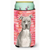 "Caroline's Treasures Staffordshire Bull Terrier Love Decorative Can Hugger, Tall, Multicolor"