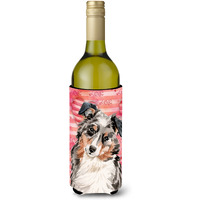 "Caroline's Treasures Australian Shepherd Love Decorative Bottle Hugger, 750ml, Multicolor"
