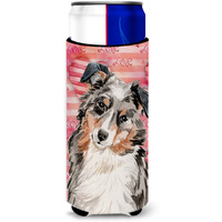 "Caroline's Treasures Australian Shepherd Love Decorative Can Hugger, Slim, Multicolor"
