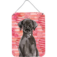 "Caroline's Treasures Black Labrador Love Metal Print, 16"" x 12"", Multicolor"