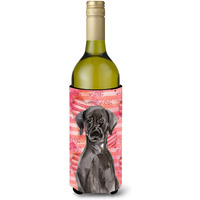 "Caroline's Treasures Black Labrador Love Decorative Bottle Hugger, 750ml, Multicolor"