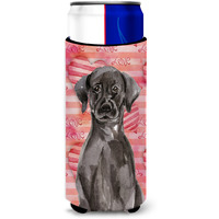 "Caroline's Treasures Black Labrador Love Decorative Can Hugger, Slim, Multicolor"
