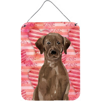 "Caroline's Treasures Chocolate Labrador Love Metal Print, 16"" x 12"", Multicolor"