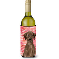 "Caroline's Treasures Chocolate Labrador Love Decorative Bottle Hugger, 750ml, Multicolor"