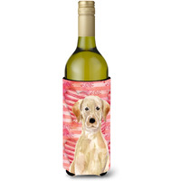 "Caroline's Treasures Yellow Labrador Love Decorative Bottle Hugger, 750ml, Multicolor"