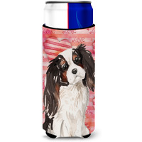 "Caroline's Treasures Tricolor Cavalier Spaniel Love Decorative Can Hugger, Slim, Multicolor"
