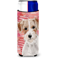 "Caroline's Treasures Wire Hair Jack Russell Love Decorative Can Hugger, Slim, Multicolor"