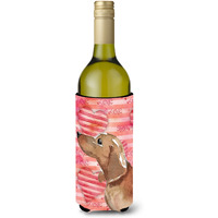 "Caroline's Treasures Red Tan Dachshund Love Decorative Bottle Hugger, 750ml, Multicolor"