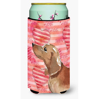 "Caroline's Treasures Red Tan Dachshund Love Decorative Can Hugger, Tall, Multicolor"