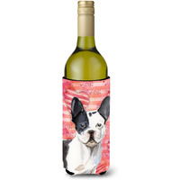 "Caroline's Treasures Black White French Bulldog Love Decorative Bottle Hugger, 750ml, Multicolor"