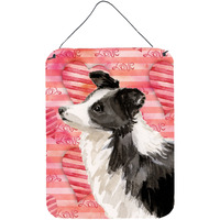 "Caroline's Treasures Border Collie Love Metal Print, 16"" x 12"", Multicolor"
