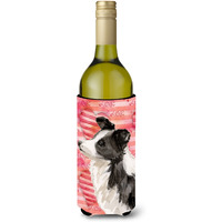 "Caroline's Treasures Border Collie Love Decorative Bottle Hugger, 750ml, Multicolor"