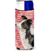 "Caroline's Treasures Border Collie Love Decorative Can Hugger, Slim, Multicolor"
