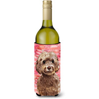 "Caroline's Treasures Brown Cockapoo Love Decorative Bottle Hugger, 750ml, Multicolor"
