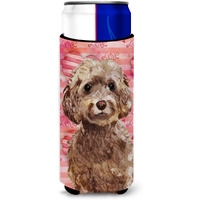 "Caroline's Treasures Brown Cockapoo Love Decorative Can Hugger, Slim, Multicolor"