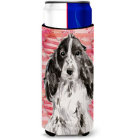 "Caroline's Treasures Black Parti Love Decorative Can Hugger, Slim, Multicolor"