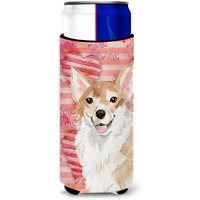 "Caroline's Treasures Corgi Love Decorative Can Hugger, Slim, Multicolor"