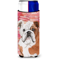 "Caroline's Treasures English Bulldog Love Decorative Can Hugger, Slim, Multicolor"