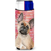"Caroline's Treasures Fawn French Bulldog Love Decorative Can Hugger, Slim, Multicolor"