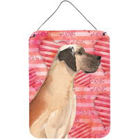 "Caroline's Treasures Fawn Natural Dane Love Metal Print, 16"" x 12"", Multicolor"
