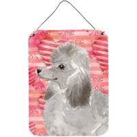"Caroline's Treasures Grey Standard Poodle Love Metal Print, 16"" x 12"", Multicolor"