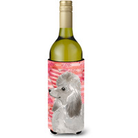 "Caroline's Treasures Grey Standard Poodle Love Decorative Bottle Hugger, 750ml, Multicolor"